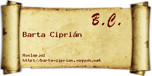 Barta Ciprián névjegykártya